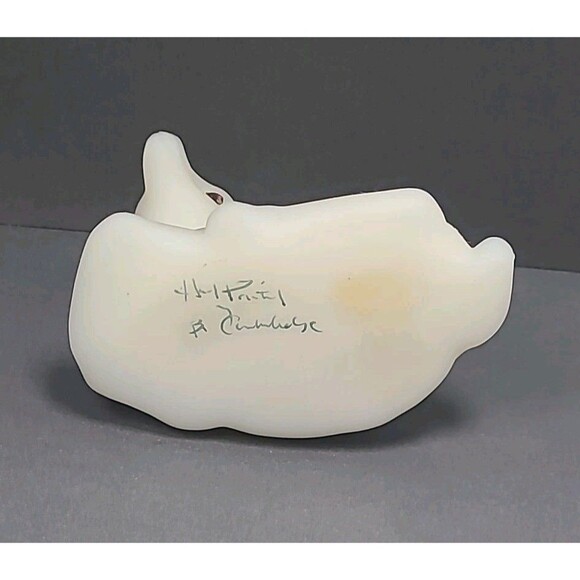 Fenton White Deer Figurine with Floral Accents - Picture 5 of 6